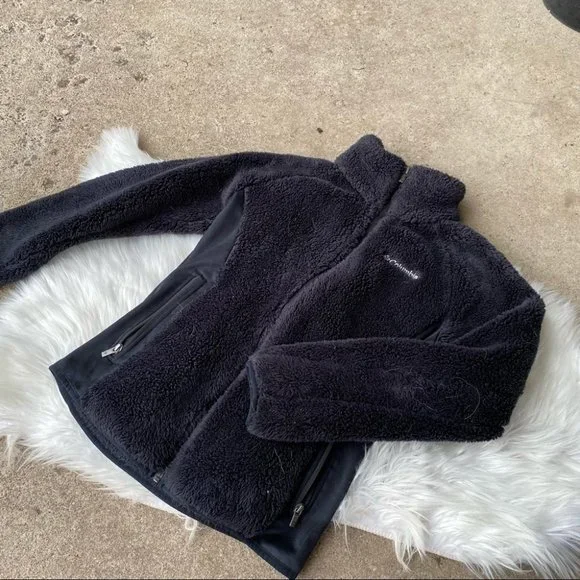 Columbia Black Fleece High Neck Full Zip Side Panel Jacket - Picture 2 of 2